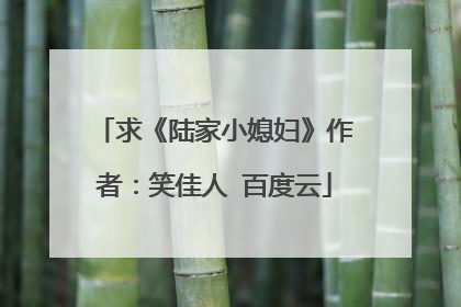 求《陆家小媳妇》作者：笑佳人 百度云