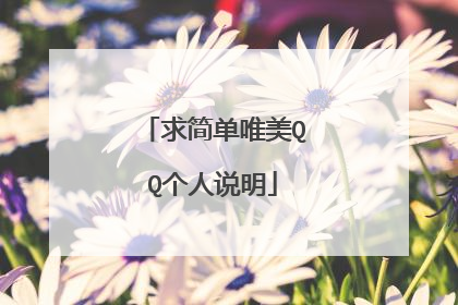 求简单唯美QQ个人说明