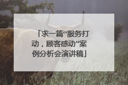 求一篇“服务打动,顾客感动”案例分析会演讲稿