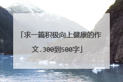 求一篇积极向上健康的作文.300到500字