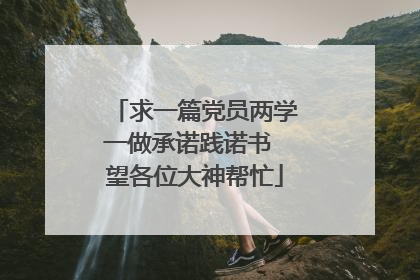 求一篇党员两学一做承诺践诺书 望各位大神帮忙