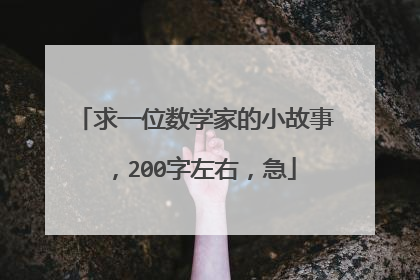 求一位数学家的小故事，200字左右，急