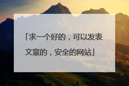 求一个好的，可以发表文章的，安全的网站
