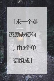 求一个英语励志短句,由3个单词组成