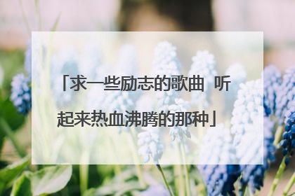 求一些励志的歌曲 听起来热血沸腾的那种