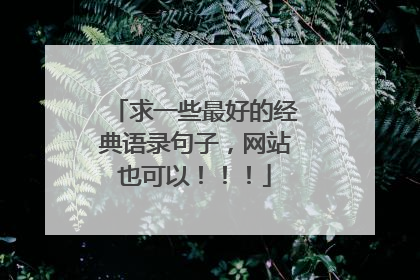 求一些最好的经典语录句子，网站也可以！！！