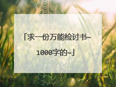 求一份万能检讨书~ 1000字的~