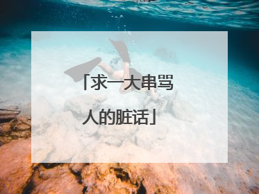 求一大串骂人的脏话