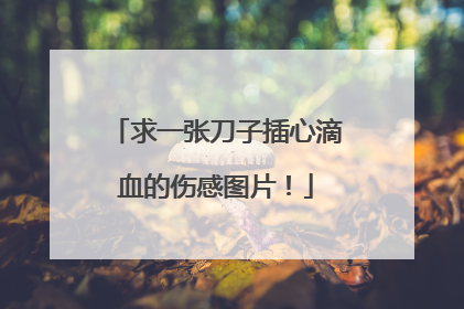 求一张刀子插心滴血的伤感图片！
