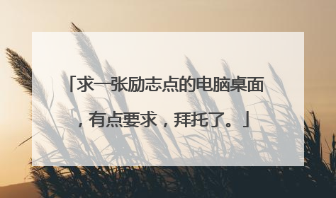 求一张励志点的电脑桌面，有点要求，拜托了。