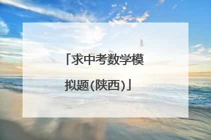 求中考数学模拟题(陕西)