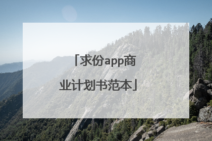 求份app商业计划书范本