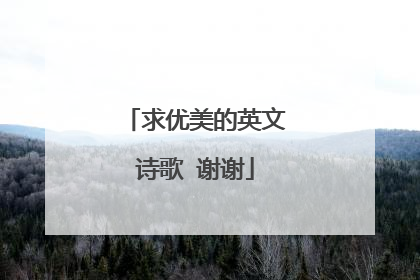 求优美的英文诗歌 谢谢