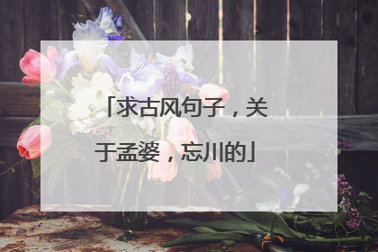 求古风句子,关于孟婆,忘川的