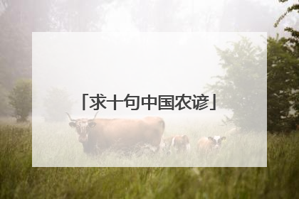 求十句中国农谚