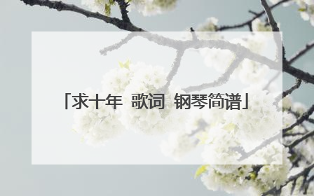 求十年 歌词 钢琴简谱