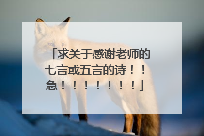 求关于感谢老师的七言或五言的诗！！急！！！！！！！