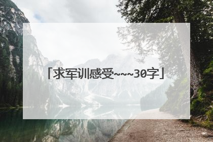 求军训感受~~~30字
