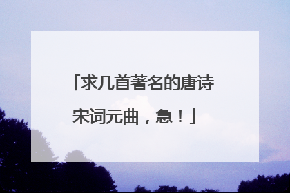 求几首著名的唐诗宋词元曲，急！