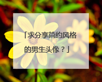 求分享简约风格的男生头像？