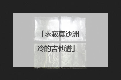 求寂寞沙洲冷的吉他谱