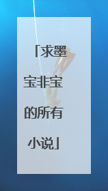 求墨宝非宝的所有小说