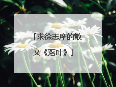 求徐志摩的散文《落叶》
