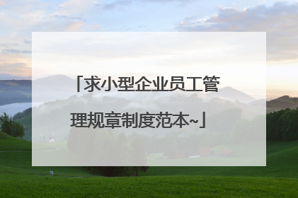 求小型企业员工管理规章制度范本~