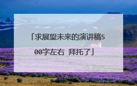 求展望未来的演讲稿500字左右 拜托了