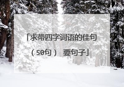 求带四字词语的佳句(50句) 要句子