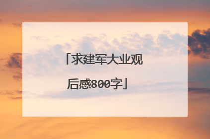 求建军大业观后感800字