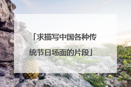 求描写中国各种传统节日场面的片段