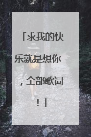 求我的快乐就是想你,全部歌词!