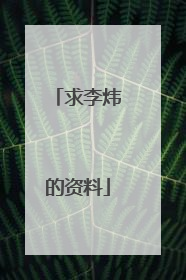 求李炜的资料