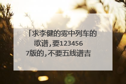求李健的雾中列车的歌谱,要1234567版的,不要五线谱吉他谱等.想学唱.
