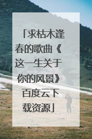 求枯木逢春的歌曲《这一生关于你的风景》 百度云下载资源