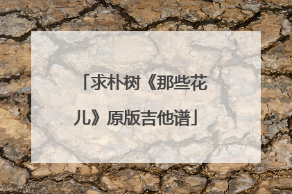 求朴树《那些花儿》原版吉他谱