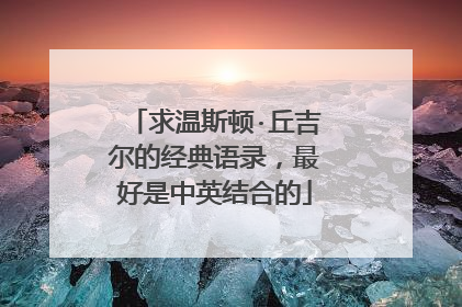 求温斯顿·丘吉尔的经典语录,最好是中英结合的