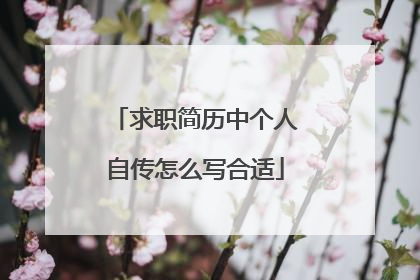 求职简历中个人自传怎么写合适