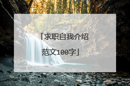 求职自我介绍范文100字