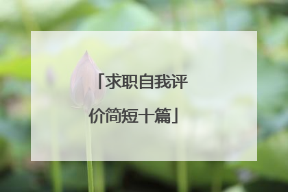 求职自我评价简短十篇