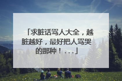 求脏话骂人大全,越脏越好,最好把人骂哭的那种!...