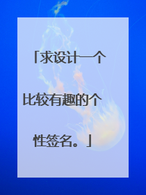 求设计一个比较有趣的个性签名。