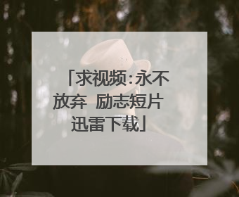 求视频:永不放弃 励志短片迅雷下载