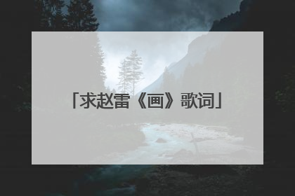 求赵雷《画》歌词