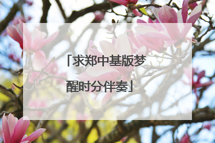 求郑中基版梦醒时分伴奏