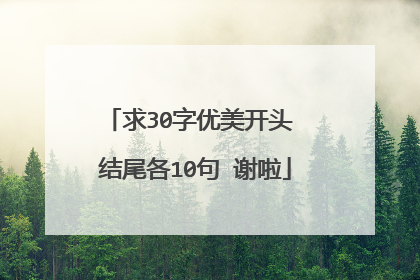 求30字优美开头 结尾各10句 谢啦