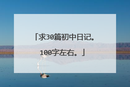 求30篇初中日记。 100字左右。