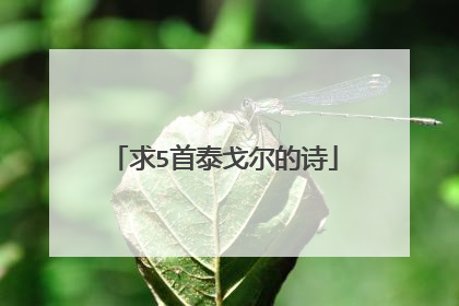 求5首泰戈尔的诗