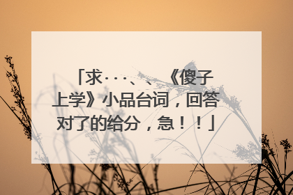 求···、、《傻子上学》小品台词，回答对了的给分，急！！